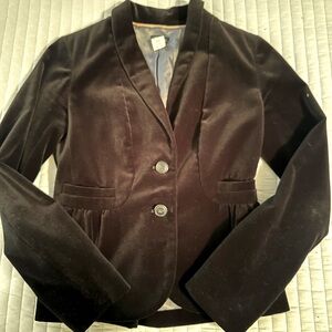 J.Crew Black Velvet Eden Jacket Blazer
